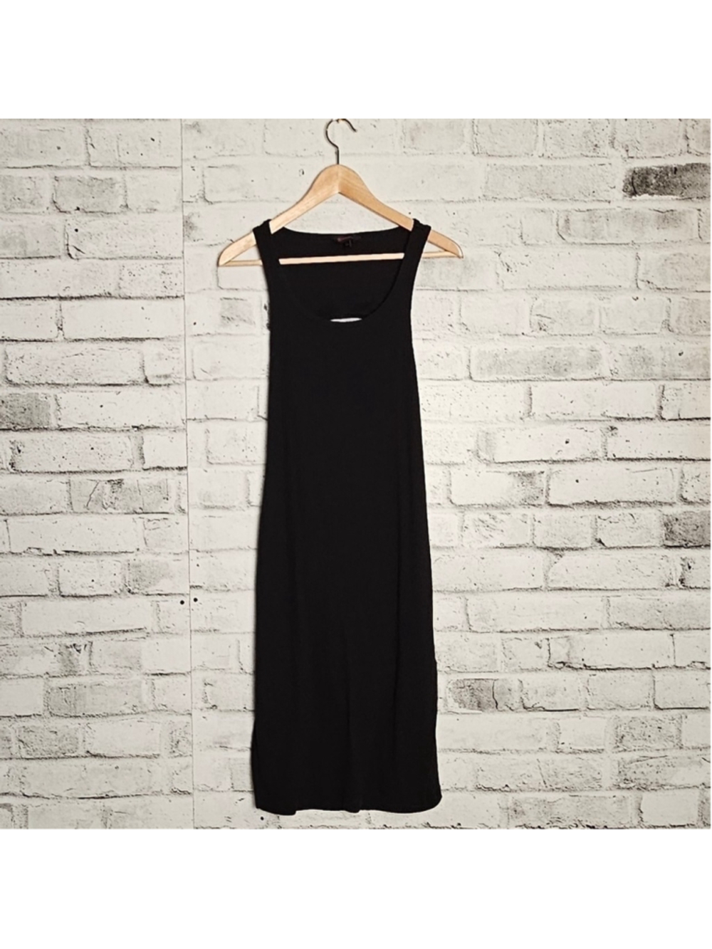 Nobo Black Ribbed Sleeveless Midi Dress Open Back Slit Bodycon Size L